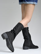 Women’s Black Long Boots | Elegant Knee High Boots with Heel | Luxury Party & Casual Wear Footwear