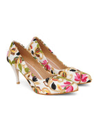 White Embroidered Pumps | Premium Women’s Closed Toe Luxury Heels for Bridal & Formal Wear