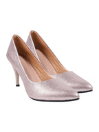 Classic Shimmering Rose-Gold Stiletto Pumps – Elegant Pointed-Toe Evening Heels