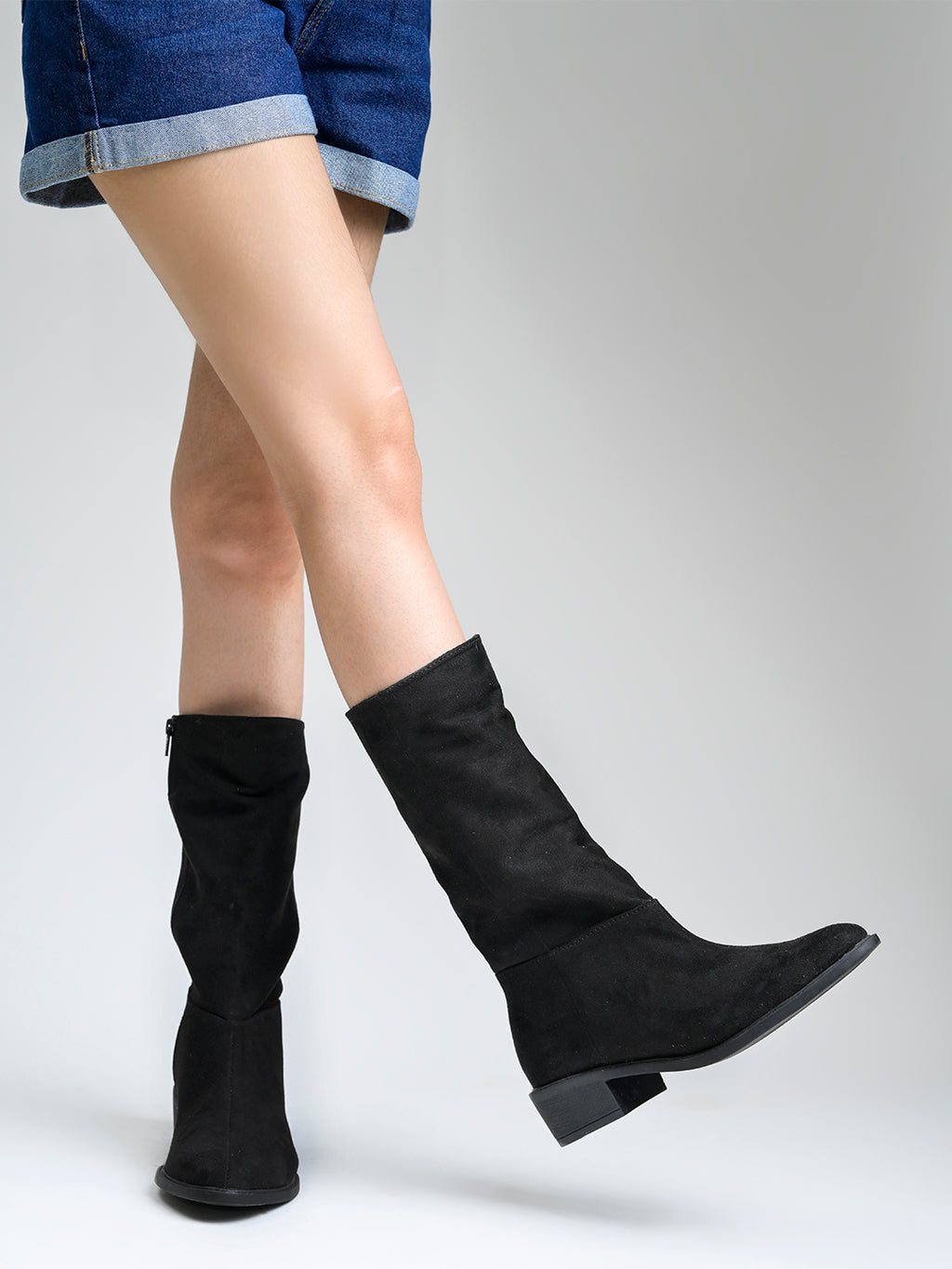 Women’s Black Long Boots | Elegant Knee High Boots with Heel | Luxury Party & Casual Wear Footwear