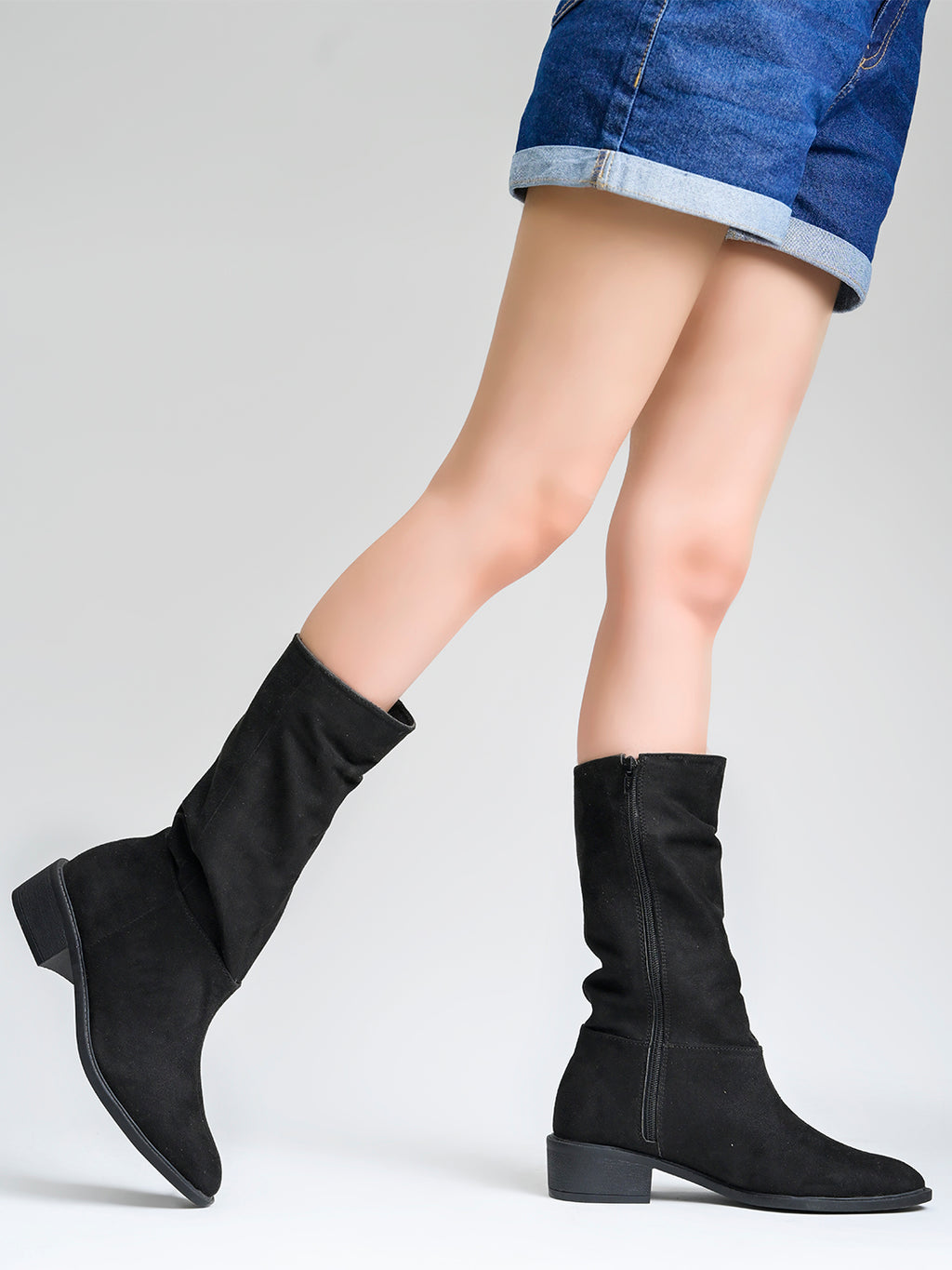 Women’s Black Long Boots | Elegant Knee High Boots with Heel | Luxury Party & Casual Wear Footwear
