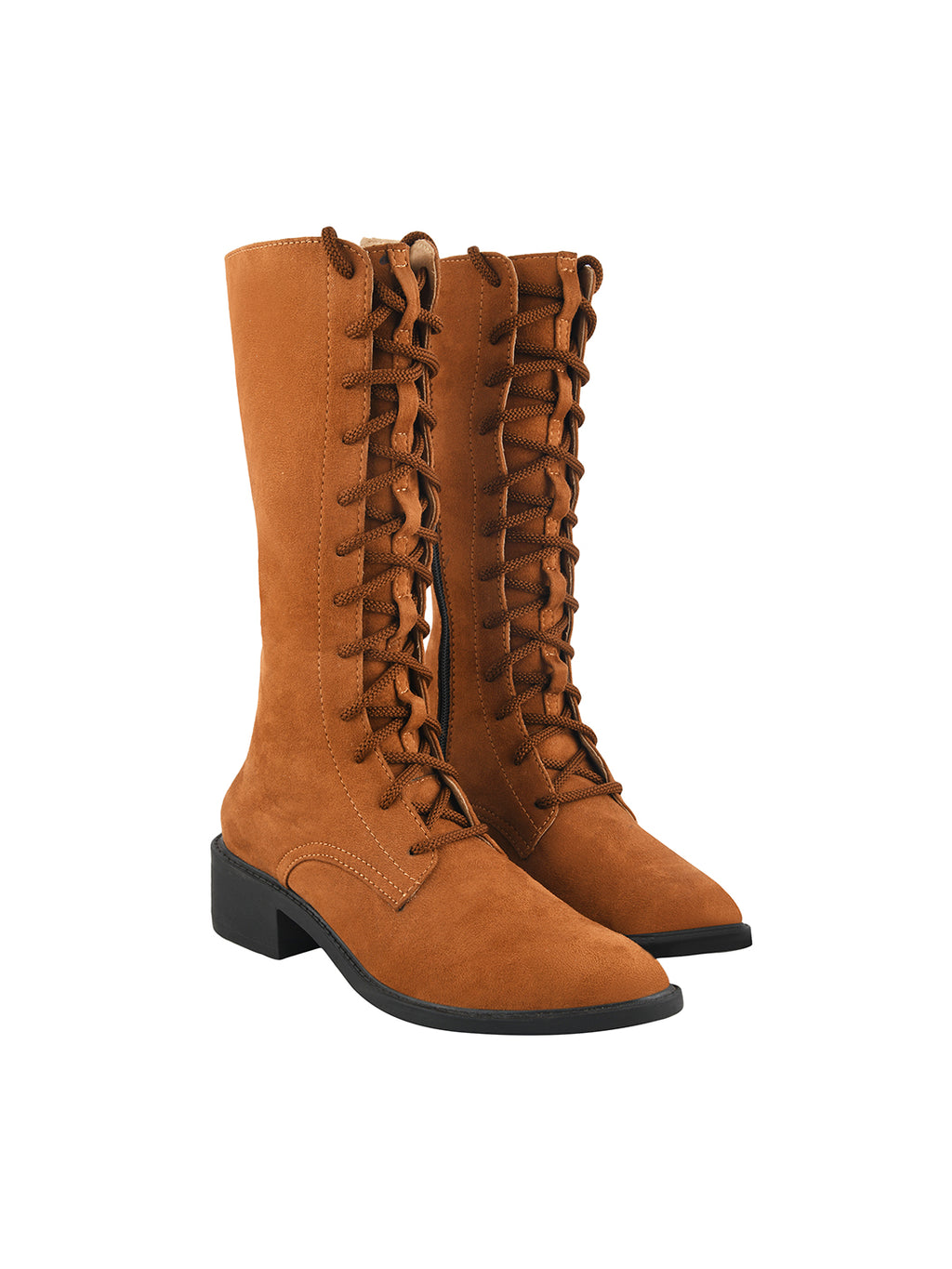 Women’s Tan Long Boots | Premium Knee High Leather Boots with Block Heel | Luxury Fashion Footwear