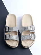 Women’s Sparkle Comfort Platform Sandals with Adjustable Buckles