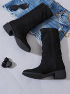 Women’s Black Long Boots | Elegant Knee High Boots with Heel | Luxury Party & Casual Wear Footwear