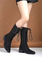 Women’s Black Long Boots | Premium Knee High Leather Boots with Block Heel | Luxury Fashion Footwear