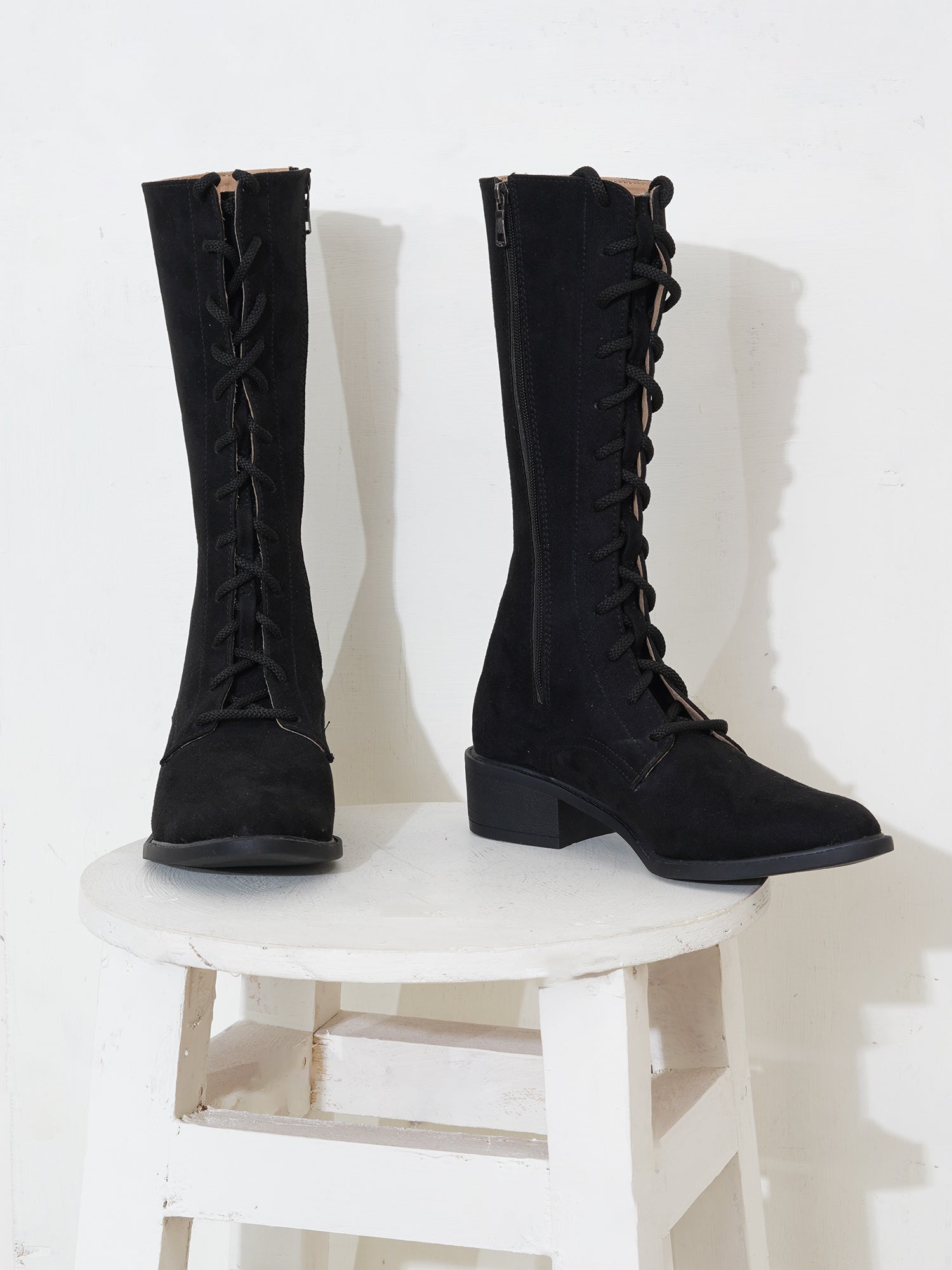 Women’s Black Long Boots | Premium Knee High Leather Boots with Block Heel | Luxury Fashion Footwear