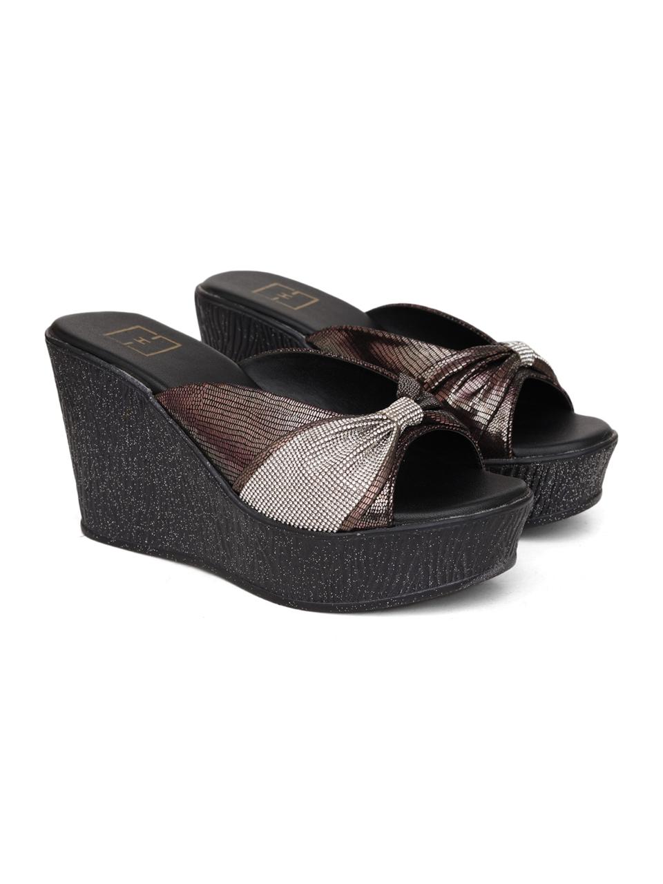 Women’s Black Platform Heels | Elegant Chunky Heel Sandals | Premium Luxury Party & Wedding Footwear