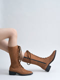 Women’s Tan Long Boots | Premium Knee High Leather Boots with Block Heel | Luxury Fashion Footwear