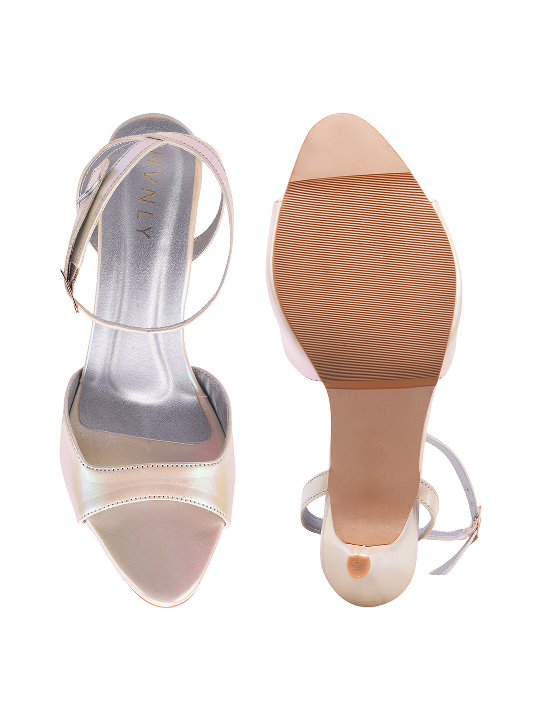 Women’s Golden Pencil Heels – Elegant High Heel Sandals for Party & Wedding Wear