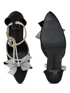 Luxury Black Rhinestone Heels for Women | Classic Pumps | Elegant Bridal, Wedding & Party Wear