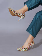 White Embroidered Pumps | Premium Women’s Closed Toe Luxury Heels for Bridal & Formal Wear