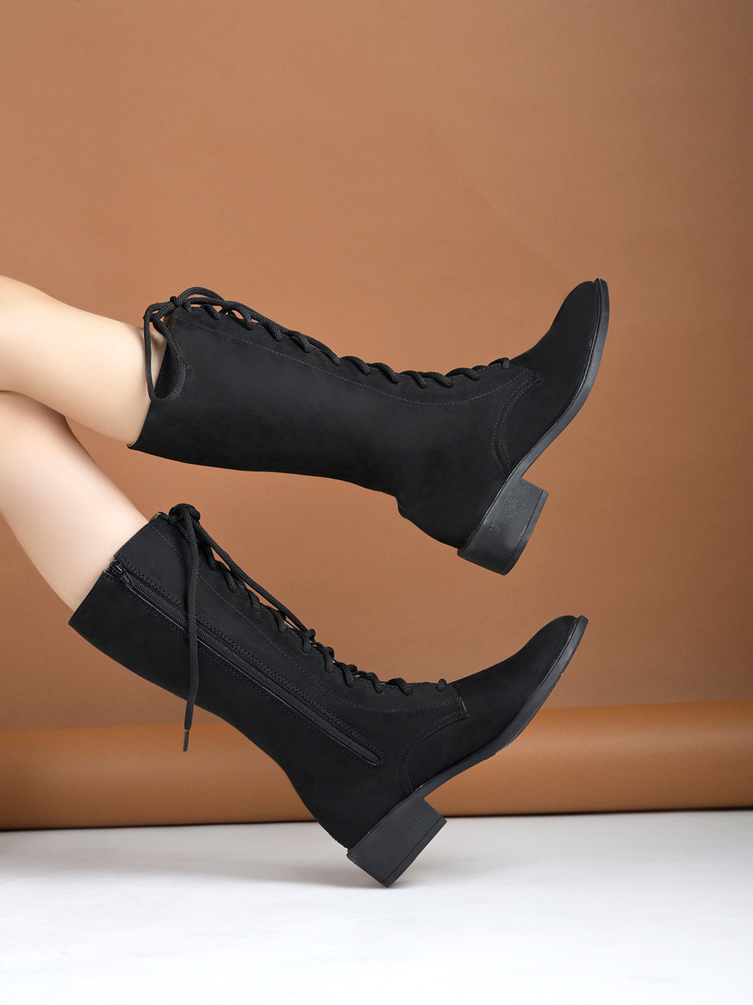 Women’s Black Long Boots | Premium Knee High Leather Boots with Block Heel | Luxury Fashion Footwear