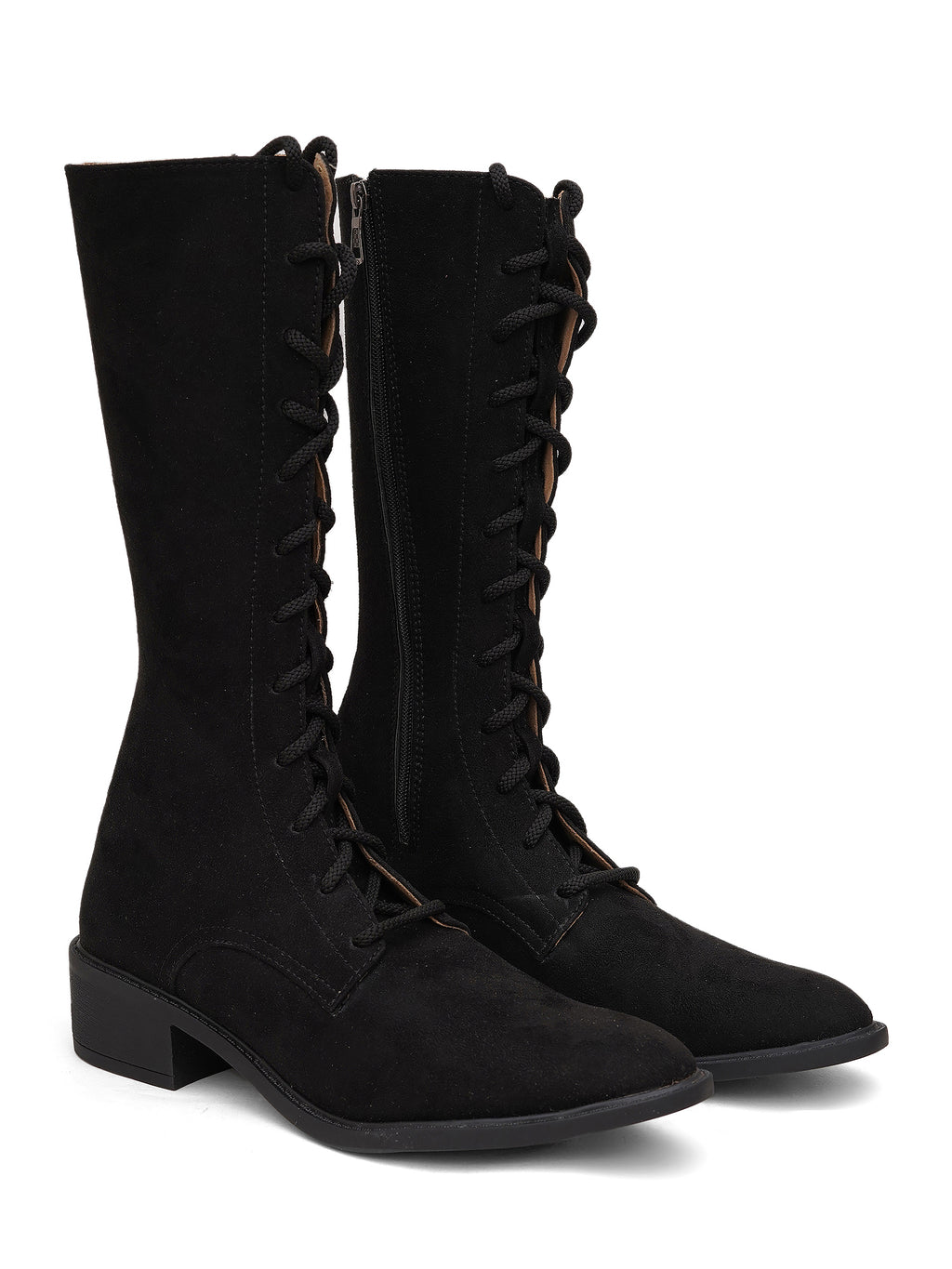 Women’s Black Long Boots | Premium Knee High Leather Boots with Block Heel | Luxury Fashion Footwear