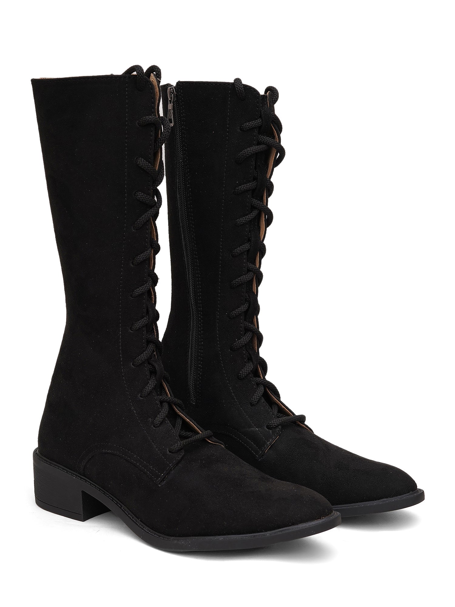 Women’s Black Long Boots | Premium Knee High Leather Boots with Block Heel | Luxury Fashion Footwear