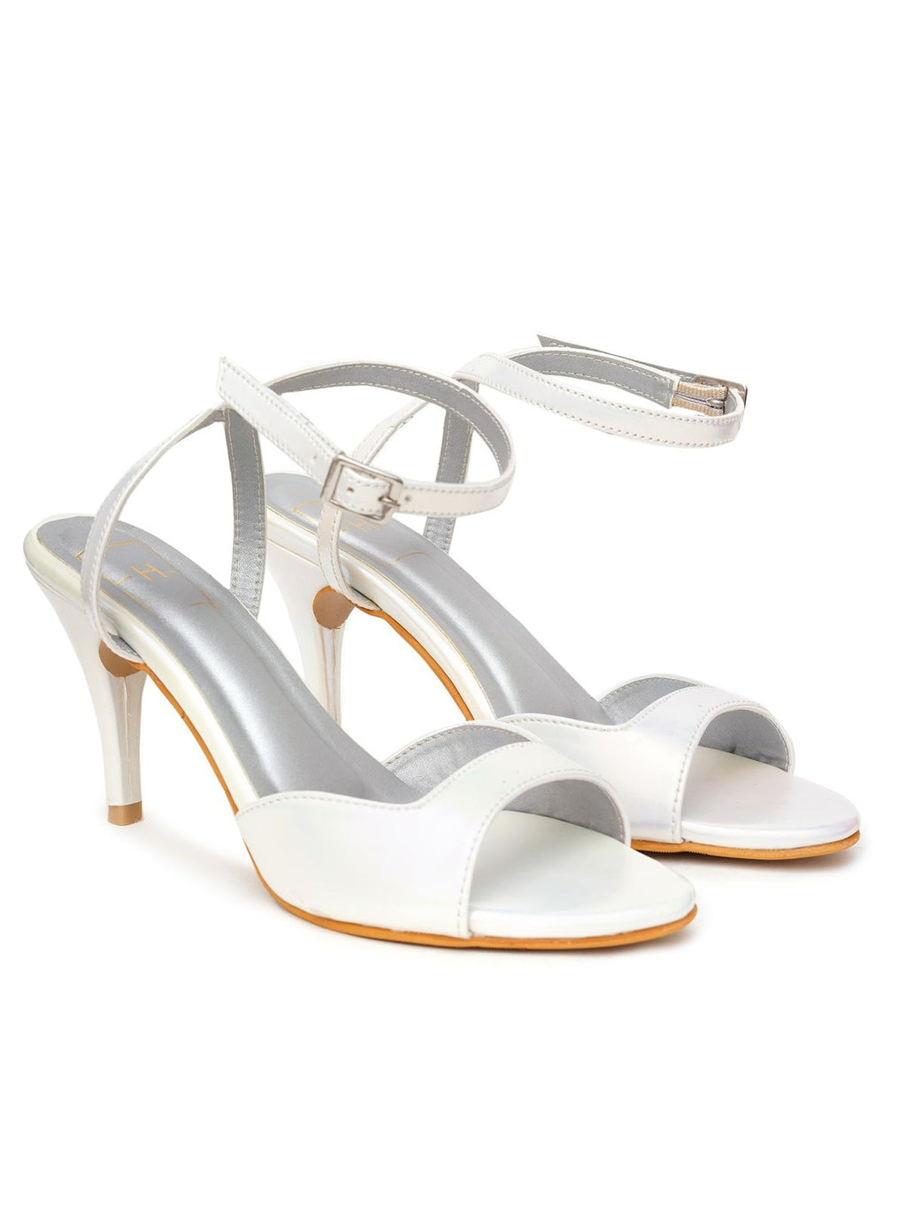 Women’s Silver Pencil Heels – Elegant High Heel Sandals for Party & Wedding Wear