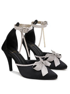 Luxury Black Rhinestone Heels for Women | Classic Pumps | Elegant Bridal, Wedding & Party Wear