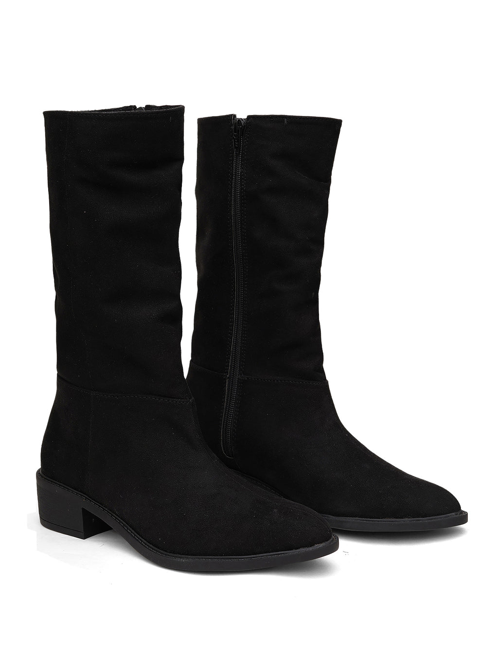 Women’s Black Long Boots | Elegant Knee High Boots with Heel | Luxury Party & Casual Wear Footwear