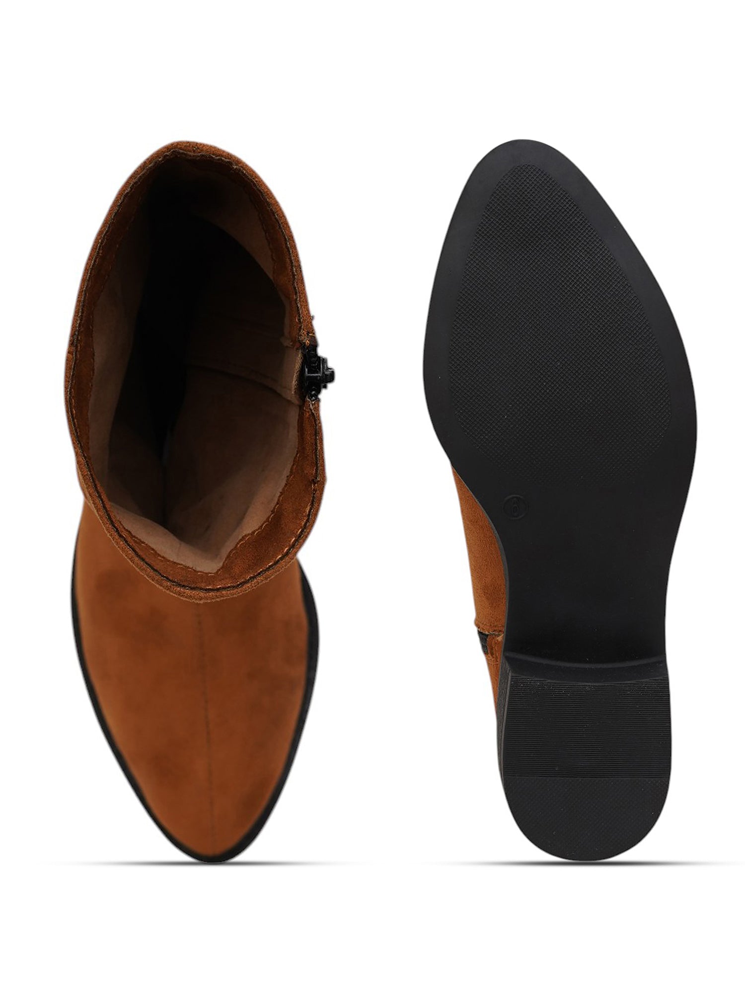 Women’s Tan Long Boots | Elegant Knee High Boots with Heel | Luxury Party & Casual Wear Footwear