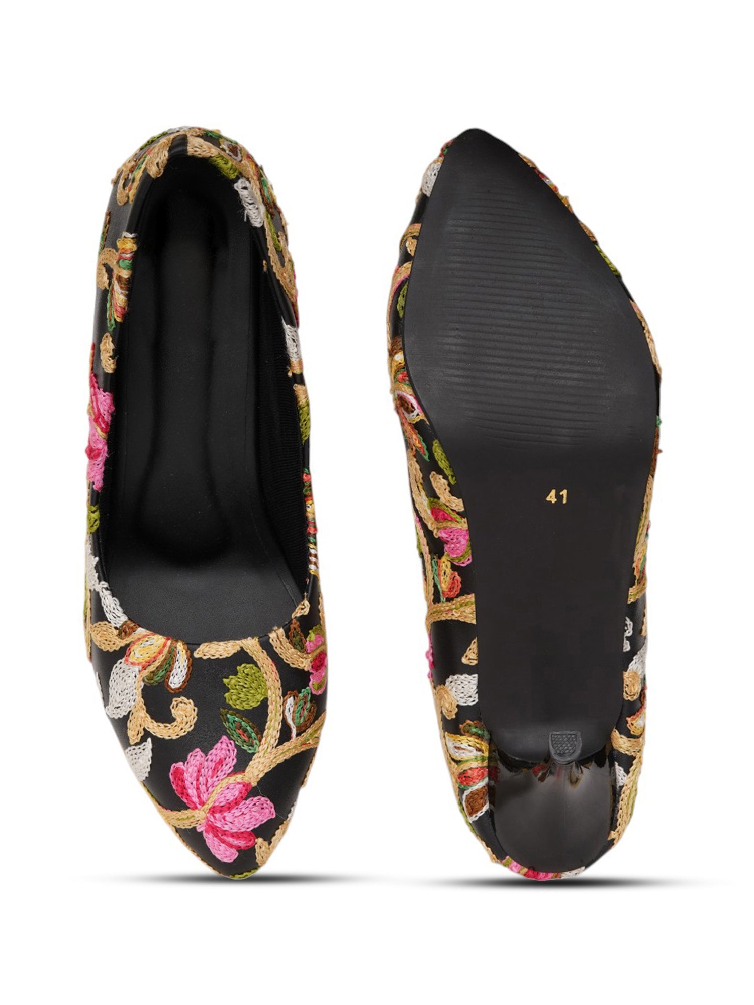 Black Embroidered Pumps | Premium Women’s Closed Toe Luxury Heels for Bridal & Formal Wear