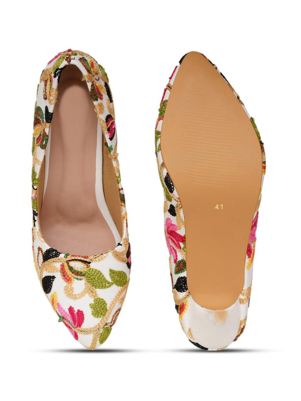 White Embroidered Pumps | Premium Women’s Closed Toe Luxury Heels for Bridal & Formal Wear