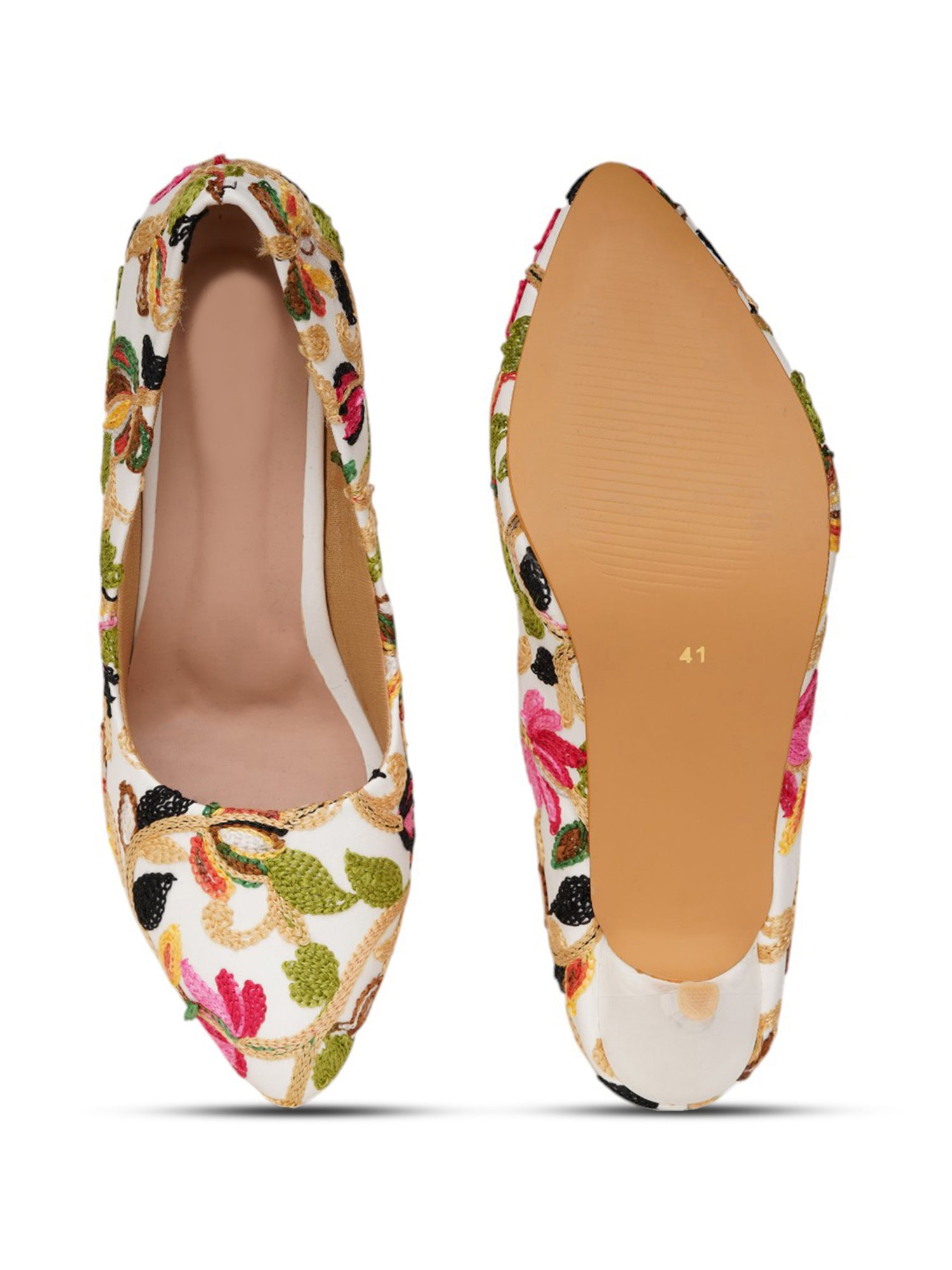 White Embroidered Pumps | Premium Women’s Closed Toe Luxury Heels for Bridal & Formal Wear