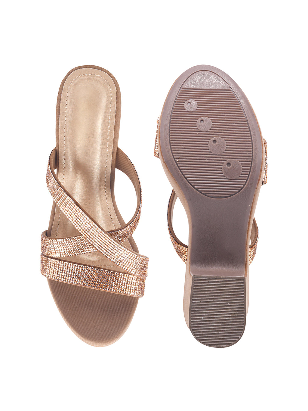 Golden Platform Heels for Women | Luxury High Heel Sandals | Party, Wedding & Festive Wear Footwear