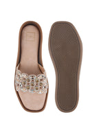 Rose-Gold Gemini said Midnight Galaxy Embellished Comfort Flats For Women & Girls