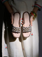 Rose-Gold Gemini said Midnight Galaxy Embellished Comfort Flats For Women & Girls