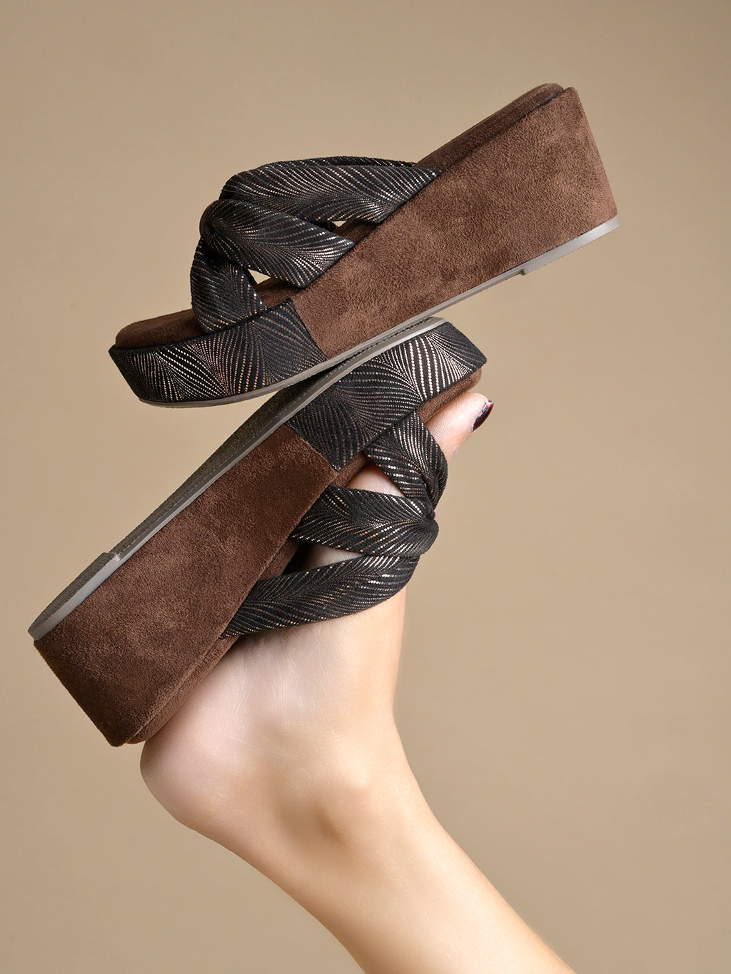 Women’s Brown Platform Heels | Elegant Chunky Heel Sandals | Premium Luxury Party & Wedding Footwear
