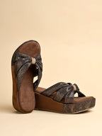 Women’s Brown Platform Heels | Elegant Chunky Heel Sandals | Premium Luxury Party & Wedding Footwear