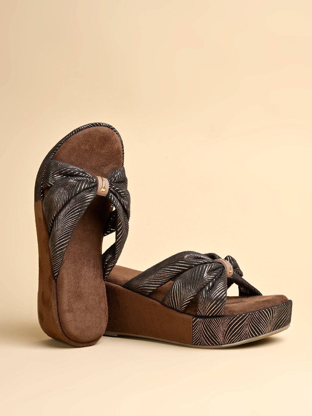 Women’s Brown Platform Heels | Elegant Chunky Heel Sandals | Premium Luxury Party & Wedding Footwear