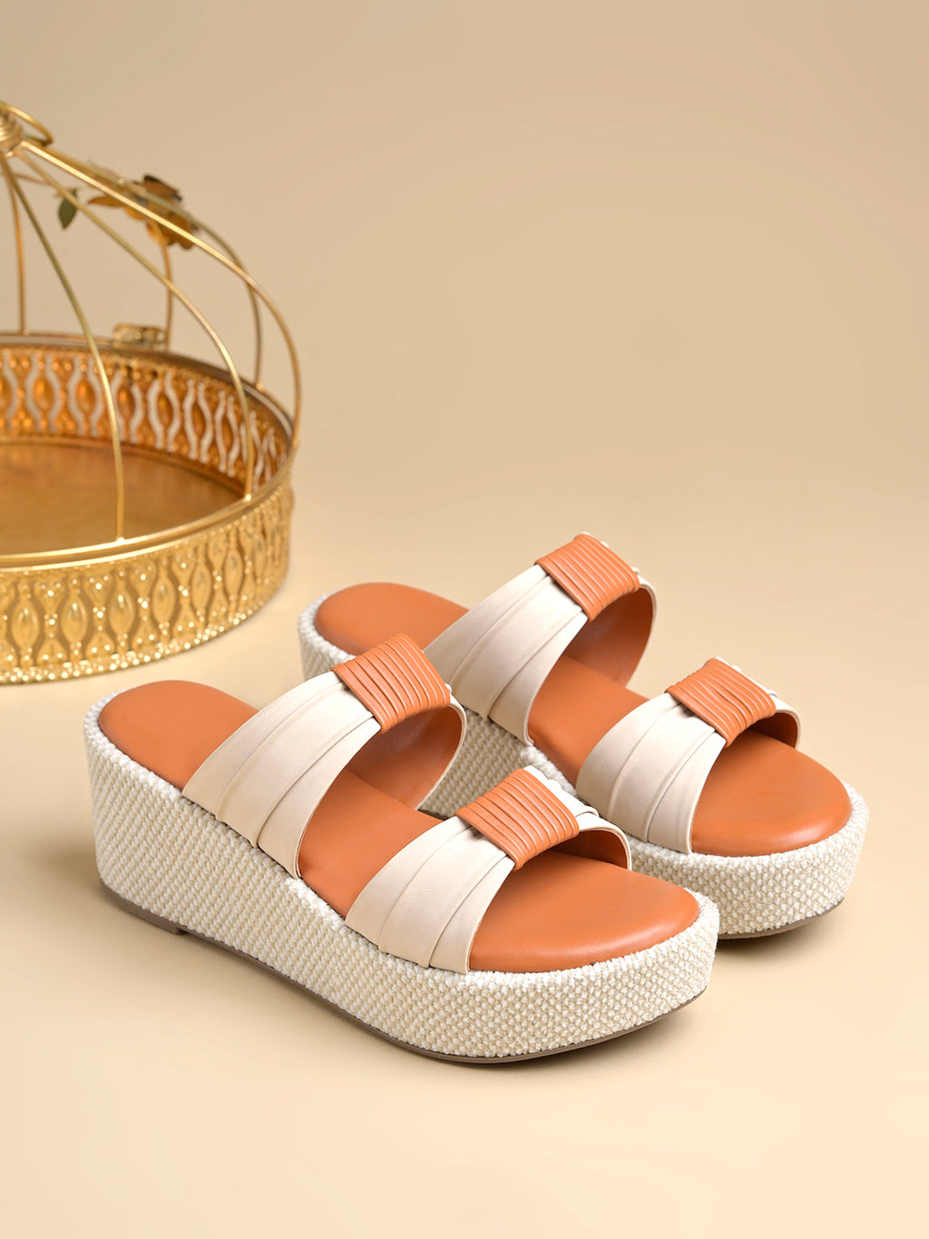 Women’s Tan Platform Heels | Elegant Chunky Heel Sandals | Premium Luxury Party & Wedding Footwear