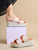 Women’s Tan Platform Heels | Elegant Chunky Heel Sandals | Premium Luxury Party & Wedding Footwear