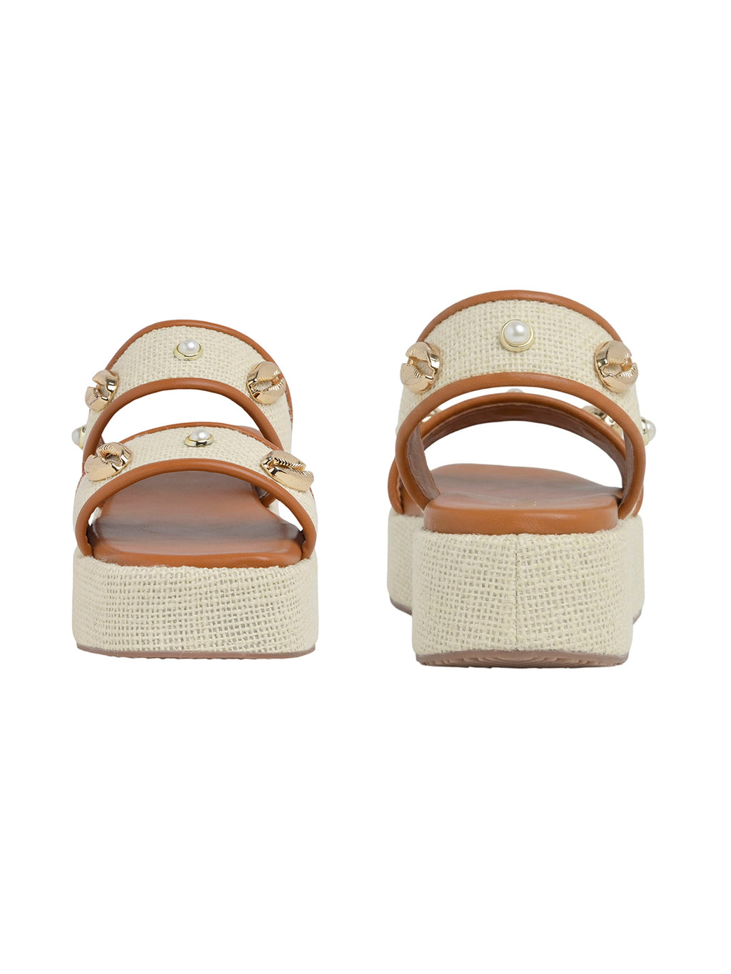 Women’s Cream Platform Heels | Elegant Chunky Heel Sandals | Premium Luxury Party & Wedding Footwear