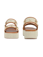 Women’s Cream Platform Heels | Elegant Chunky Heel Sandals | Premium Luxury Party & Wedding Footwear
