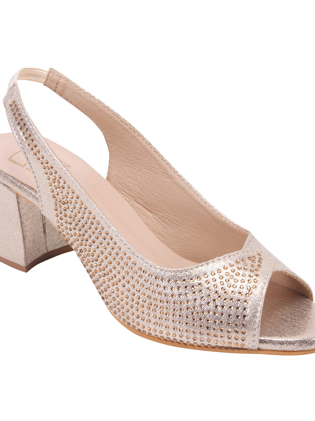Golden Peep Toe Pumps for Women with Rhinestones | Stylish Luxury Party & Bridal Heels