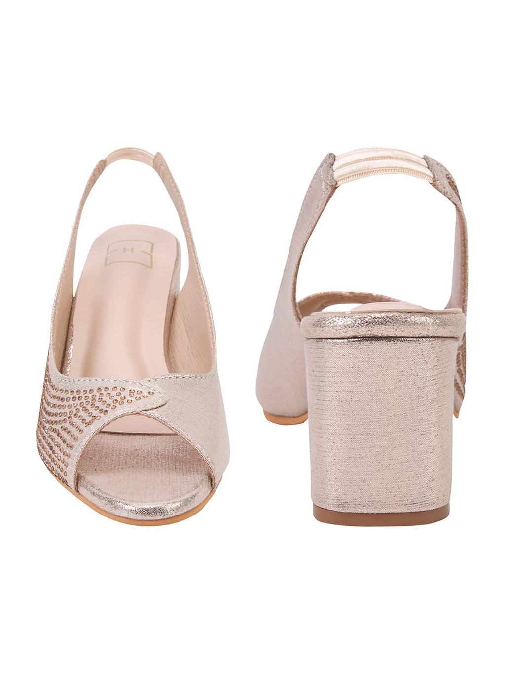 Golden Peep Toe Pumps for Women with Rhinestones | Stylish Luxury Party & Bridal Heels