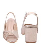 Golden Peep Toe Pumps for Women with Rhinestones | Stylish Luxury Party & Bridal Heels