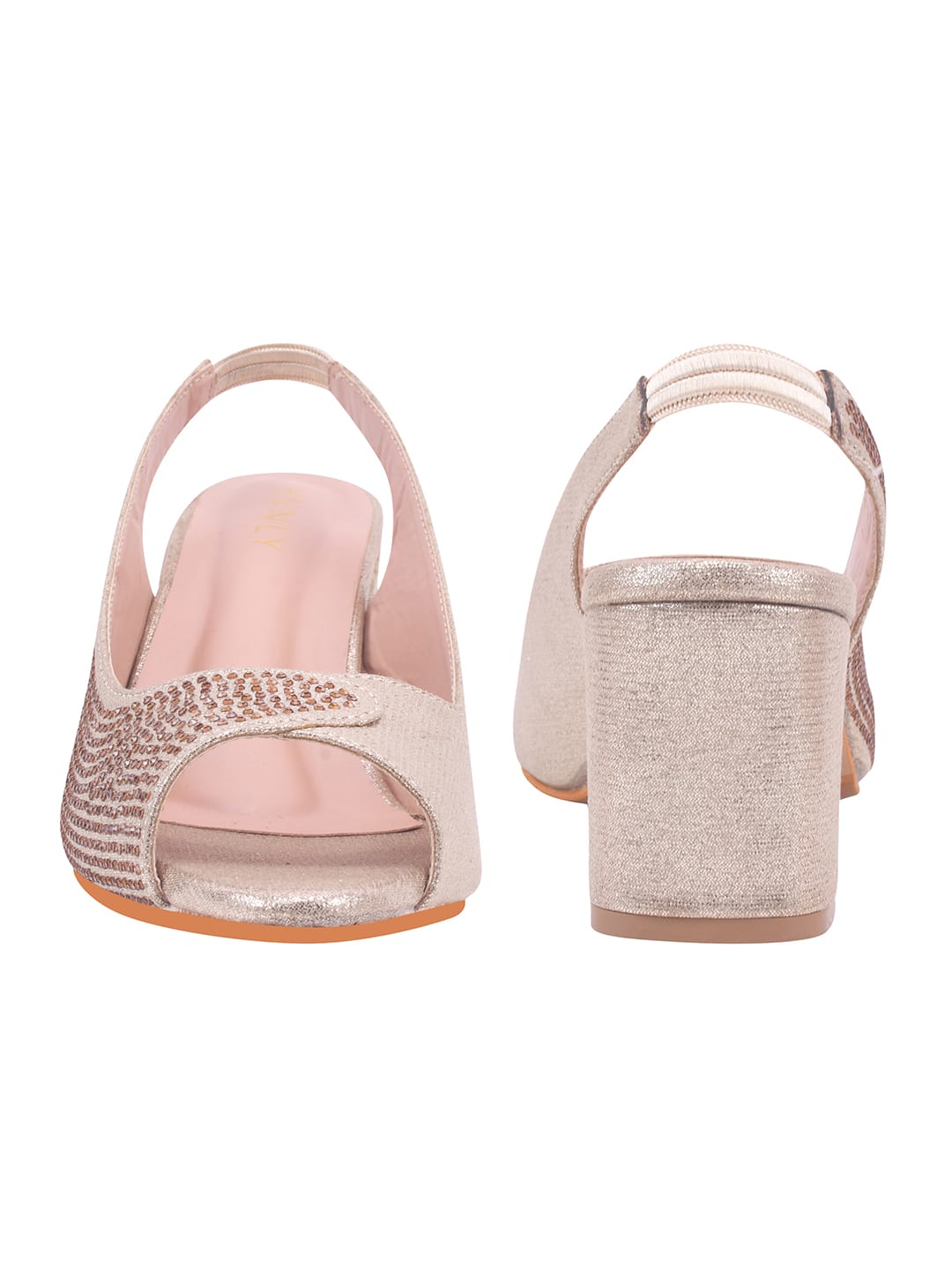 Rose Gold Peep Toe Pumps for Women with Rhinestones | Stylish Luxury Party & Bridal Heels