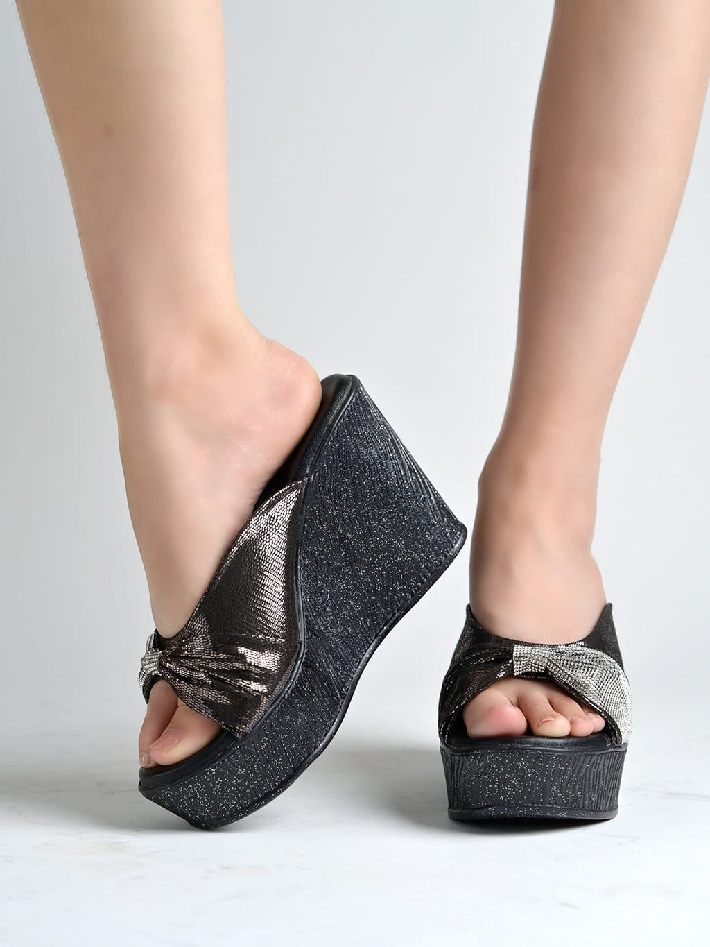 Women’s Black Platform Heels | Elegant Chunky Heel Sandals | Premium Luxury Party & Wedding Footwear