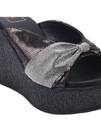 Women’s Black Platform Heels | Elegant Chunky Heel Sandals | Premium Luxury Party & Wedding Footwear