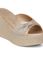 Golden Platform Heels for Women | Luxury High Heel Sandals | Party, Wedding & Festive Wear Footwear