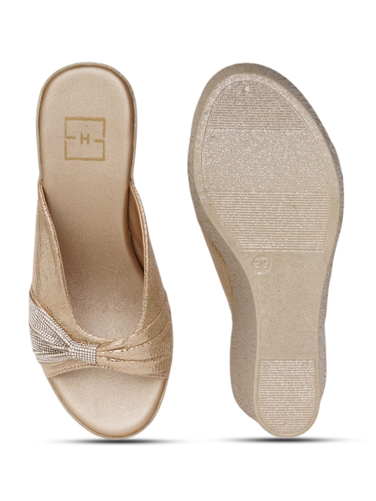 Golden Platform Heels for Women | Luxury High Heel Sandals | Party, Wedding & Festive Wear Footwear