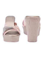 Rose Gold Diamanté Knot Wedge For Women & Girls