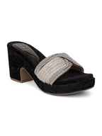 Luxury Black Rhinestone Heels for Women | Classic Heels | Elegant Bridal, Wedding & Party Wear