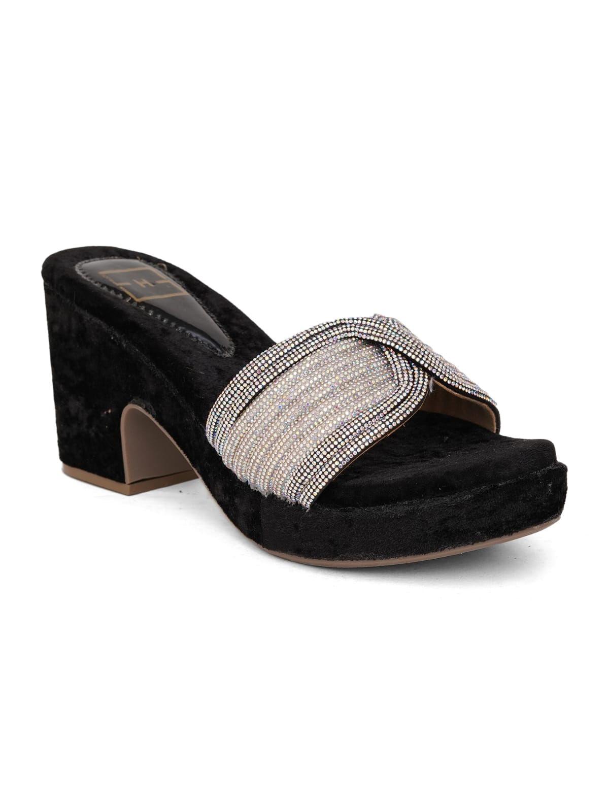 Luxury Black Rhinestone Heels for Women | Classic Heels | Elegant Bridal, Wedding & Party Wear