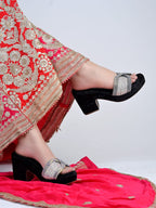 Luxury Black Rhinestone Heels for Women | Classic Heels | Elegant Bridal, Wedding & Party Wear