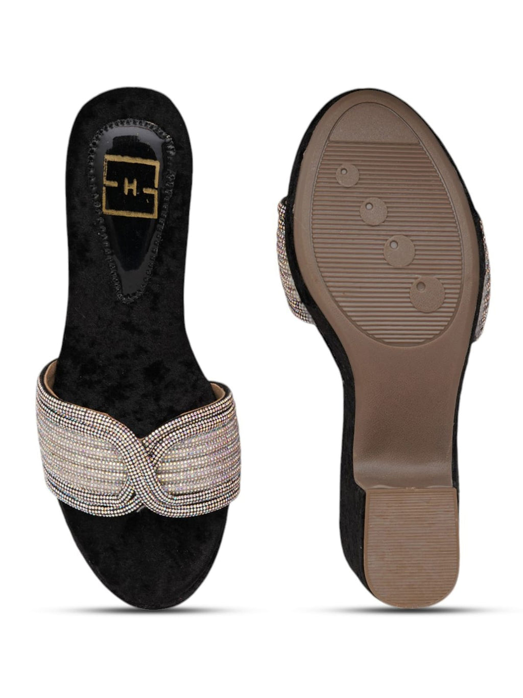 Luxury Black Rhinestone Heels for Women | Classic Heels | Elegant Bridal, Wedding & Party Wear