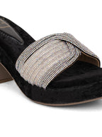 Luxury Black Rhinestone Heels for Women | Classic Heels | Elegant Bridal, Wedding & Party Wear