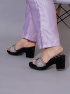 Luxury Black Rhinestone Heels for Women | Classic Heels | Elegant Bridal, Wedding & Party Wear